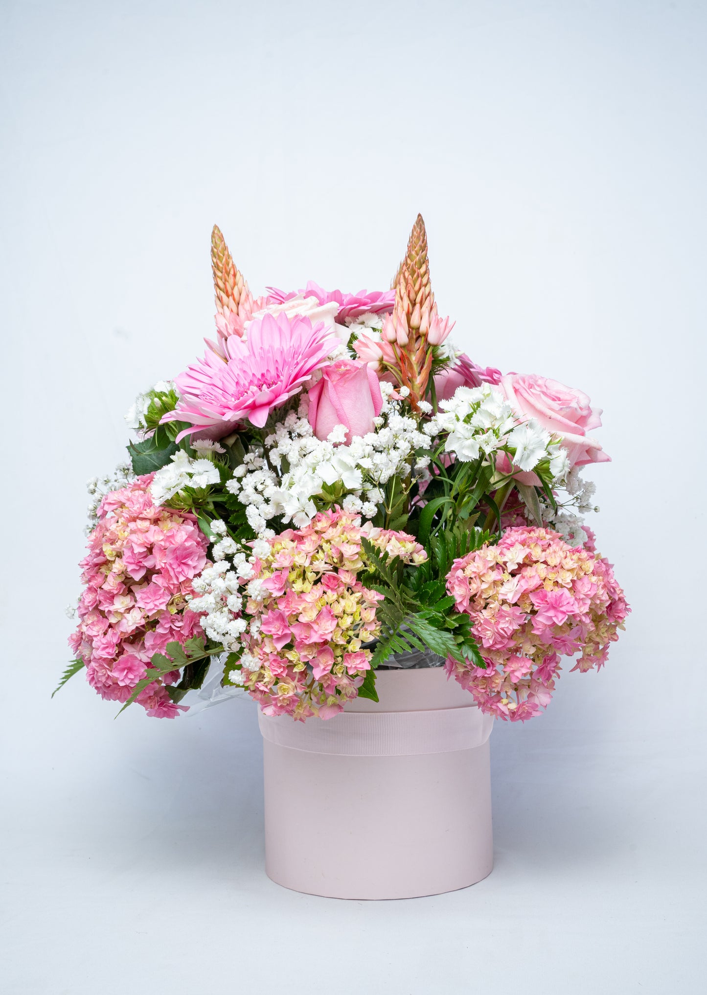 Pink Hat Box Arrangement
