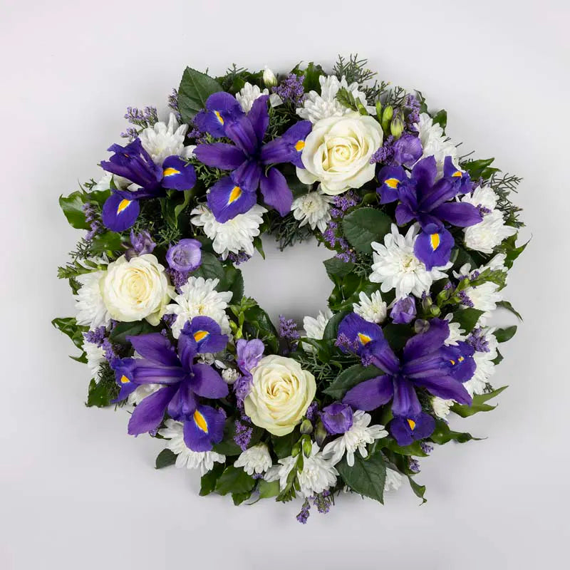 White & Purple Flower Wreath