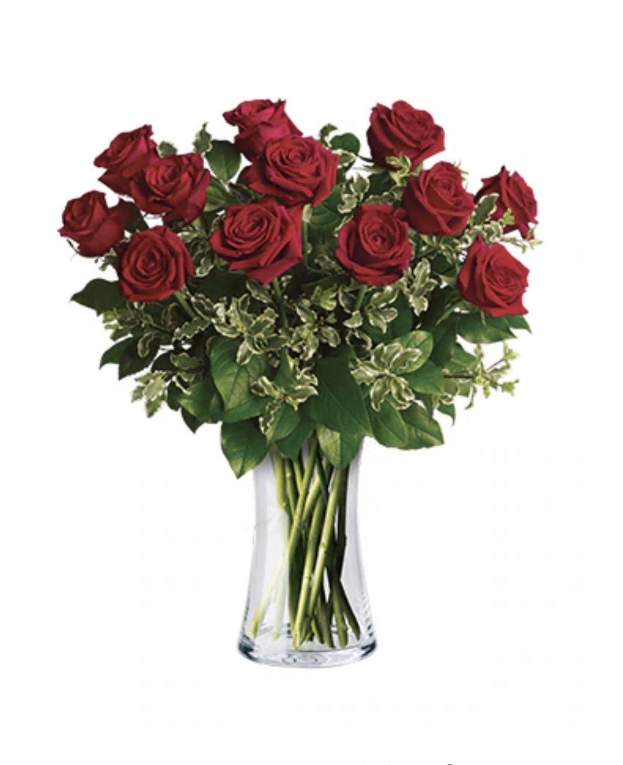 Dozen Red Roses In Vase