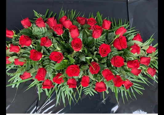 Premium Red Funeral Casket