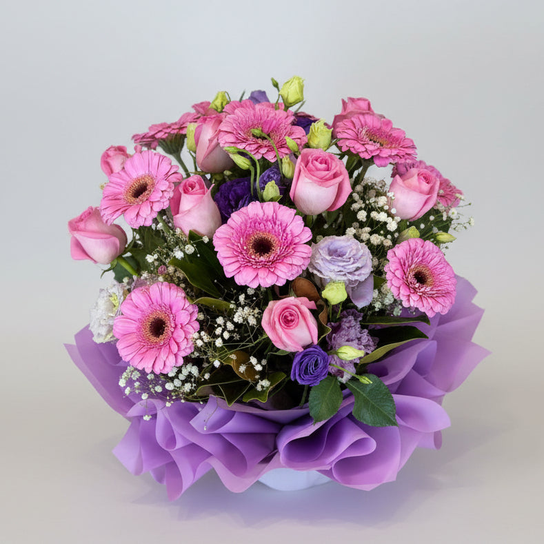 Pink Lovers Box Arrangement