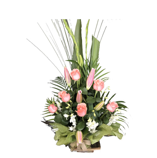 Tall Box with Pink Roses