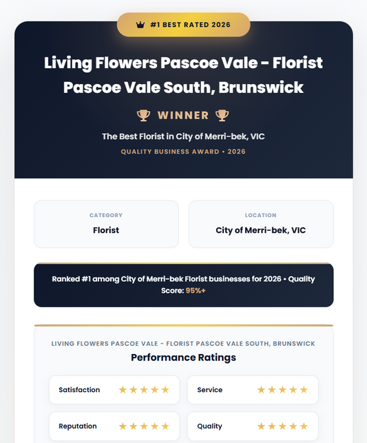 Best Florist Award - Living Flowers