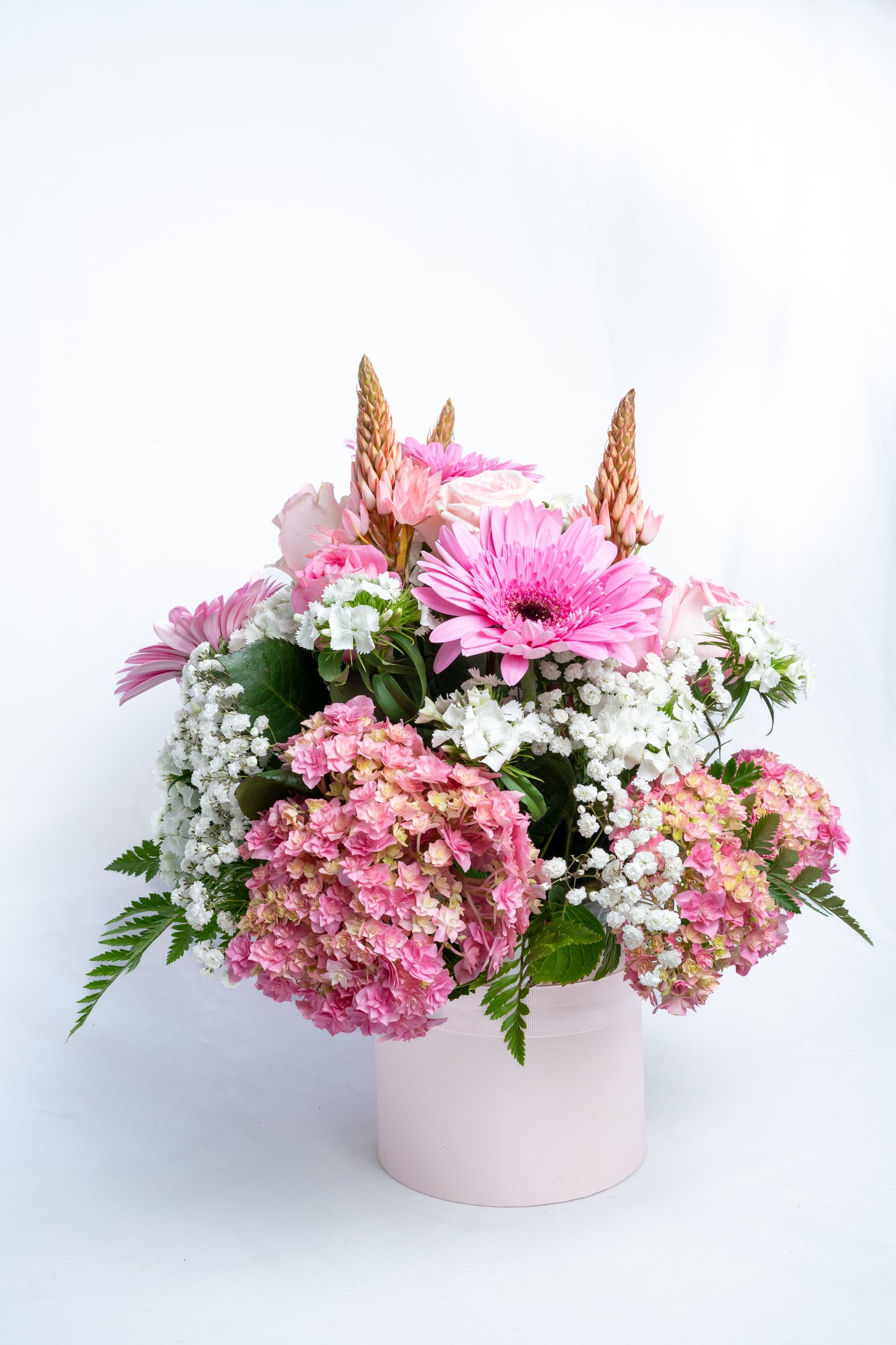 Pink Hat Box Arrangement
