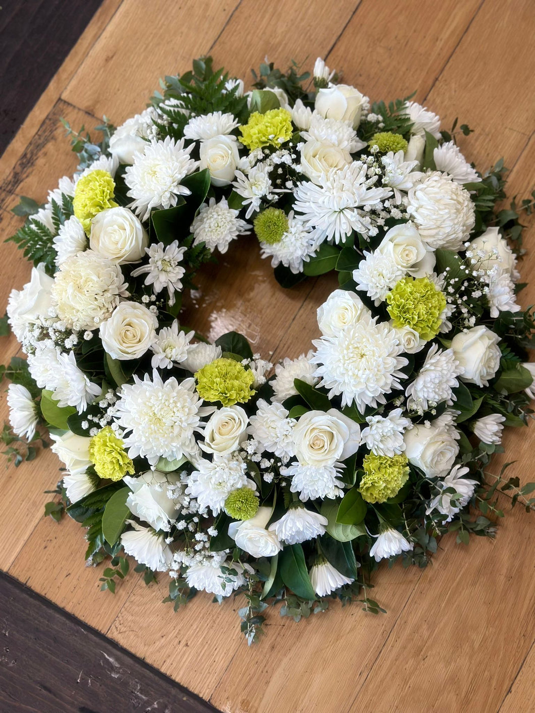 White Funeral Wreath