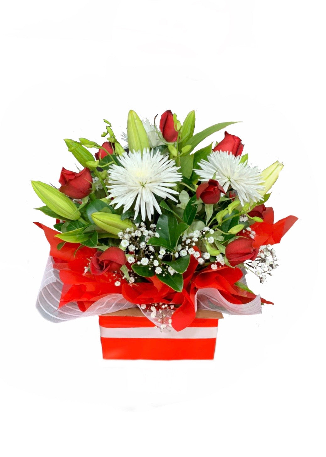 Mid Box in Red & White