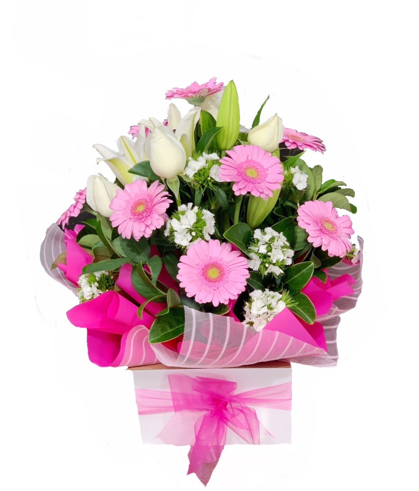 Mid Box Pink & White