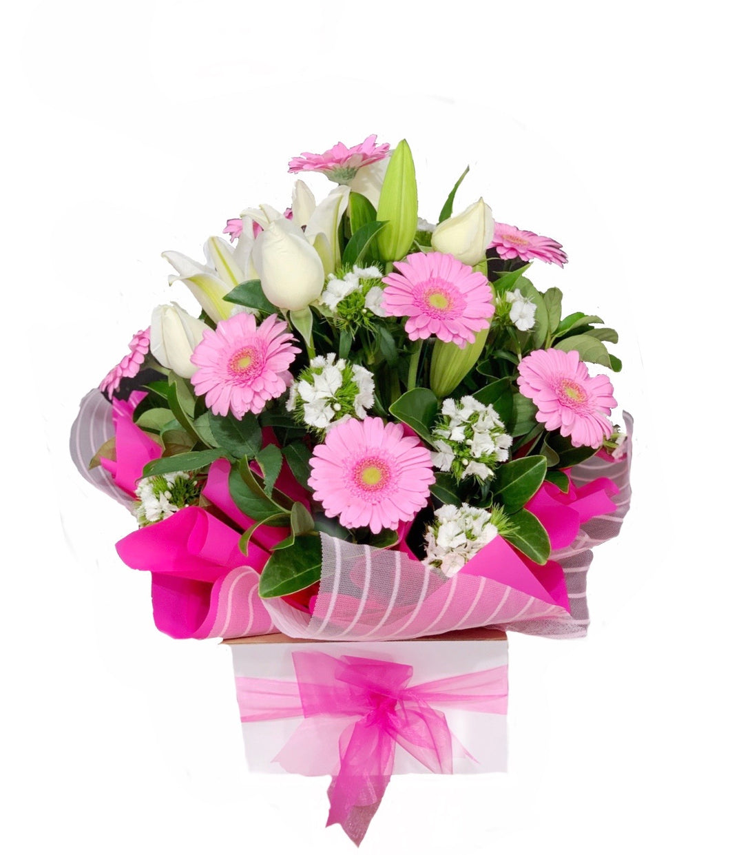 Mid Box in Pink&White