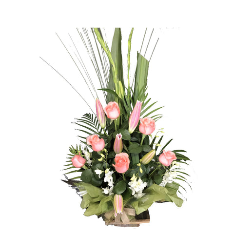 Tall Box with Pink Roses 